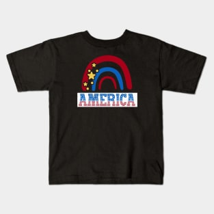 America Rainbow Kids T-Shirt